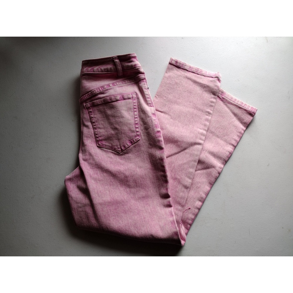 Candace Cameron Bure Womens Pink Acid Wash Distressed Straight Leg Jeans 00P NEW